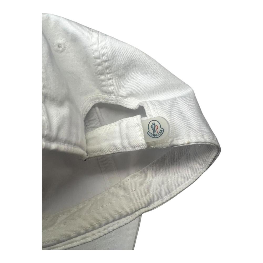 MONCLER cap BASEBALL Baseball hat with logo patch white cotton mens - Picture 4 of 8